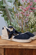 Alpargata Valenciana Lazada Plana - Negro