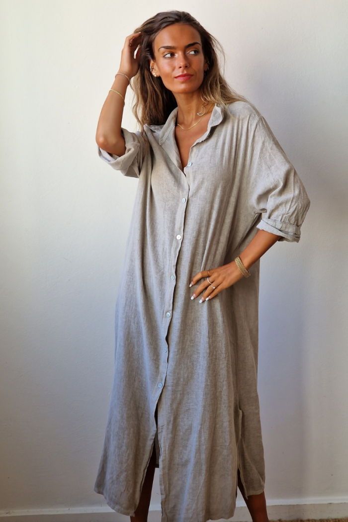 Vestido Largo Camisero tipo Topo