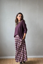 Falda de cuadros Celtic berenjena