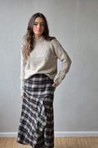 Falda de franela de cuadros escoceses negra