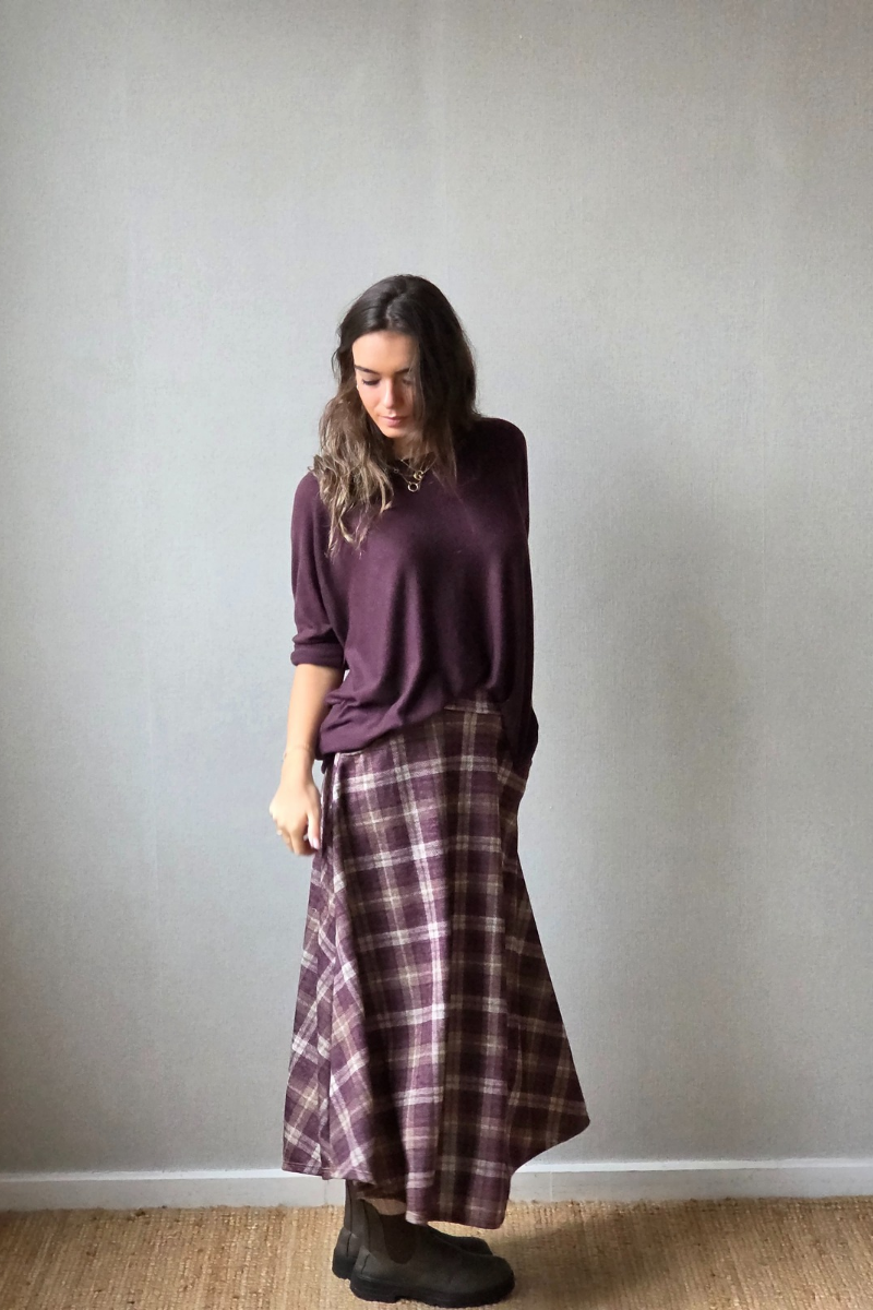 Falda de cuadros Celtic berenjena