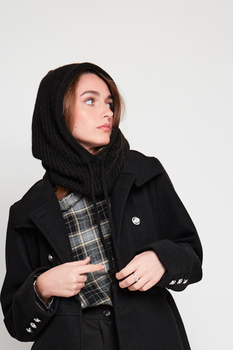 Balaclava de punto negra